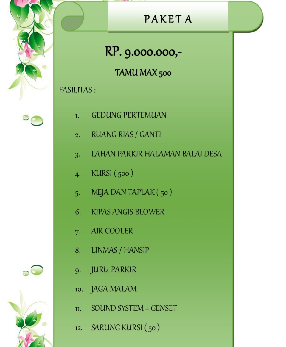 Foto vendor VENUE Gedung Balai Desa Ponggok Paket Paket A 
