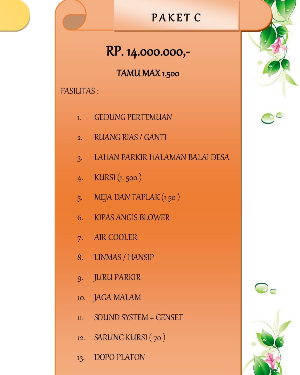 Foto vendor VENUE Gedung Balai Desa Ponggok Paket Paket C 