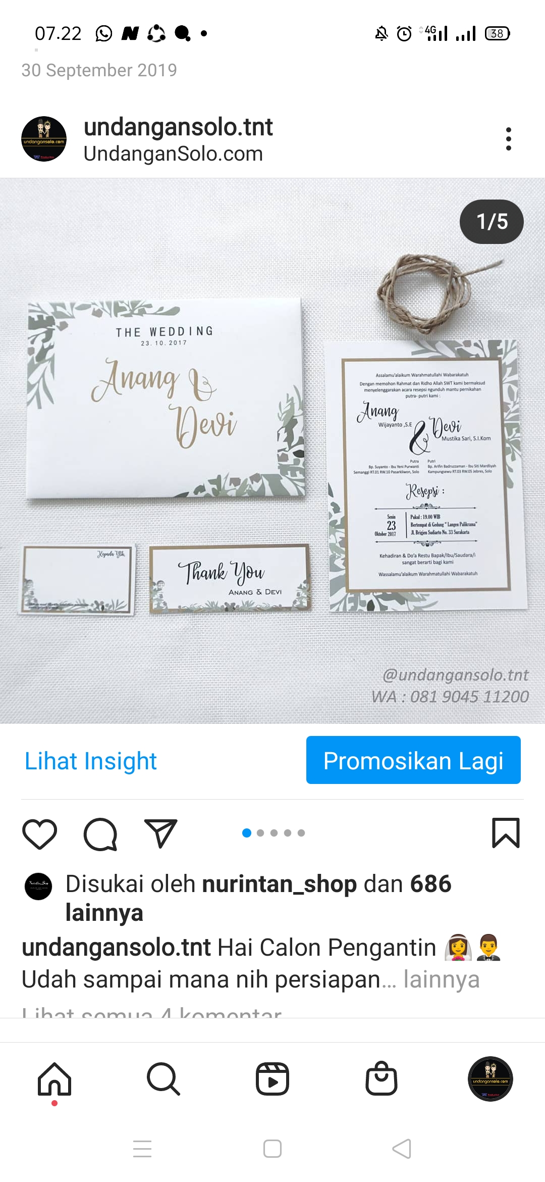 Foto vendor UNDANGAN TnT Production Paket Paket  Undangan Single Soft Cover pake Amplop 