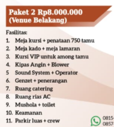 Foto vendor VENUE Marsudi Utomo Pedan Paket Sewa Venue Belakang - 750 tamu 