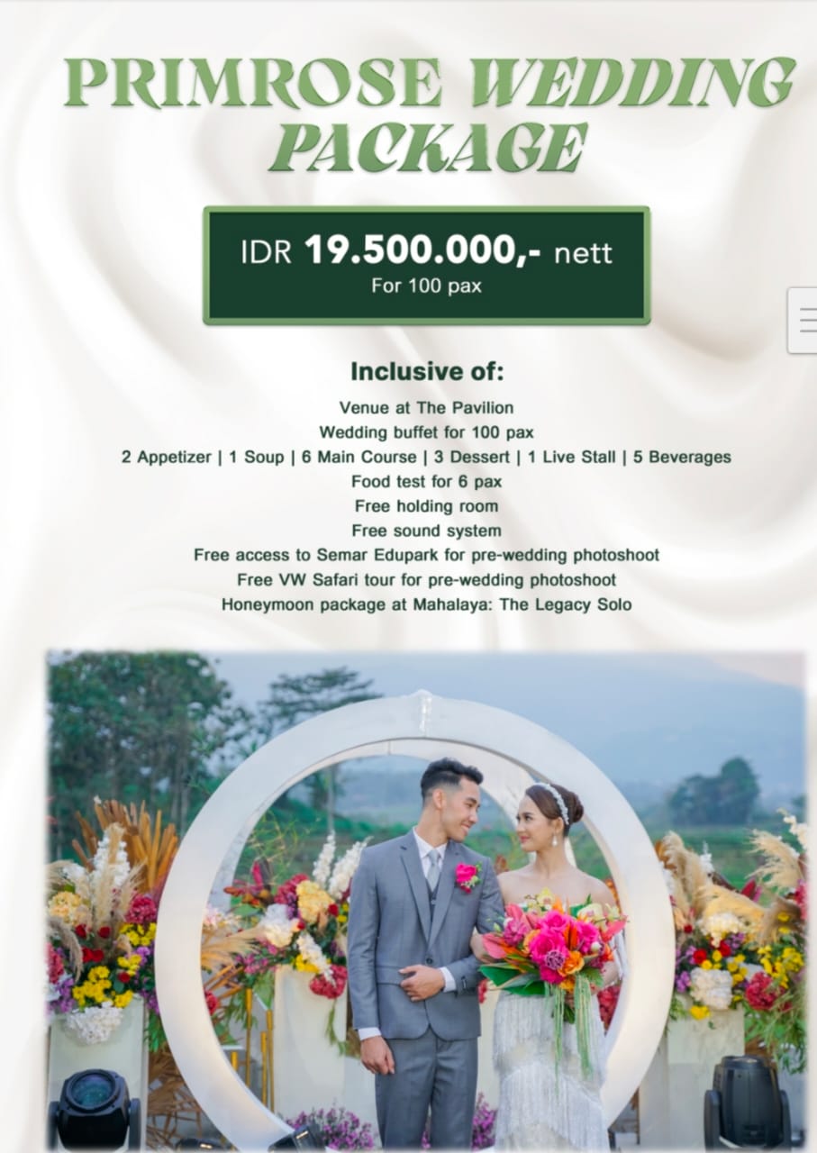 Foto vendor VENUE Semar edupark Paket Primrose Wedding Package  