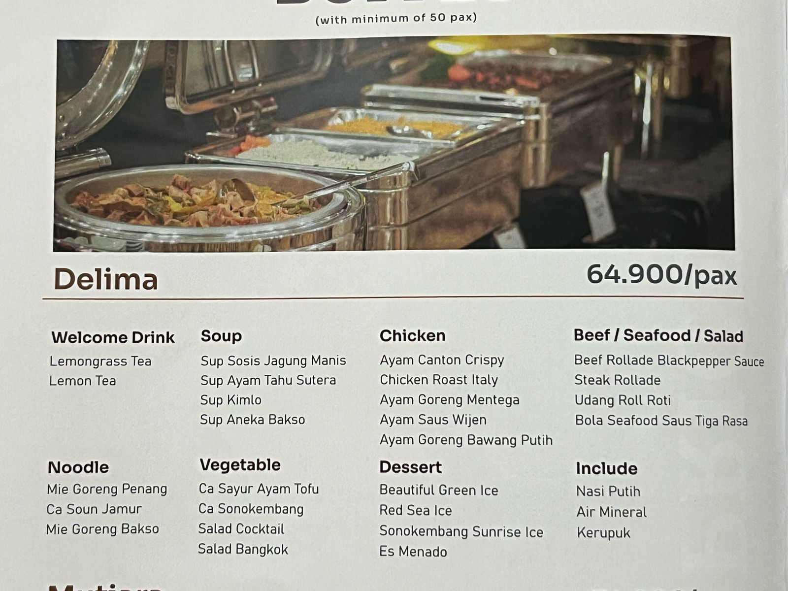 Foto vendor KATERING SONO KEMBANG CATERING Paket Buffet Package DELIMA 