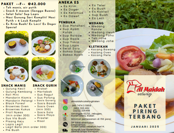 Foto vendor KATERING Al Maidah Catering Paket Piring Terbang - Paket F 