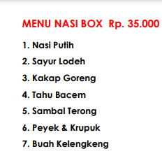 Foto vendor KATERING Shafira Katering Paket MENU NASI BOX 