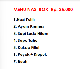 Foto vendor KATERING Shafira Katering Paket Menu Nasi Box 