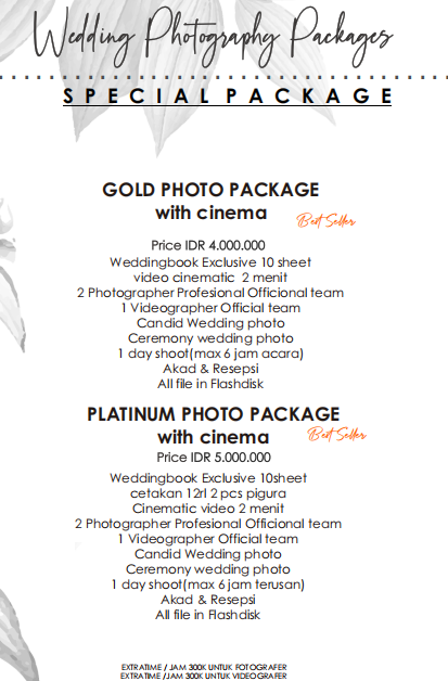Foto vendor FOTO HVDPHOTO Paket Platinum Photo Package with Cinema 