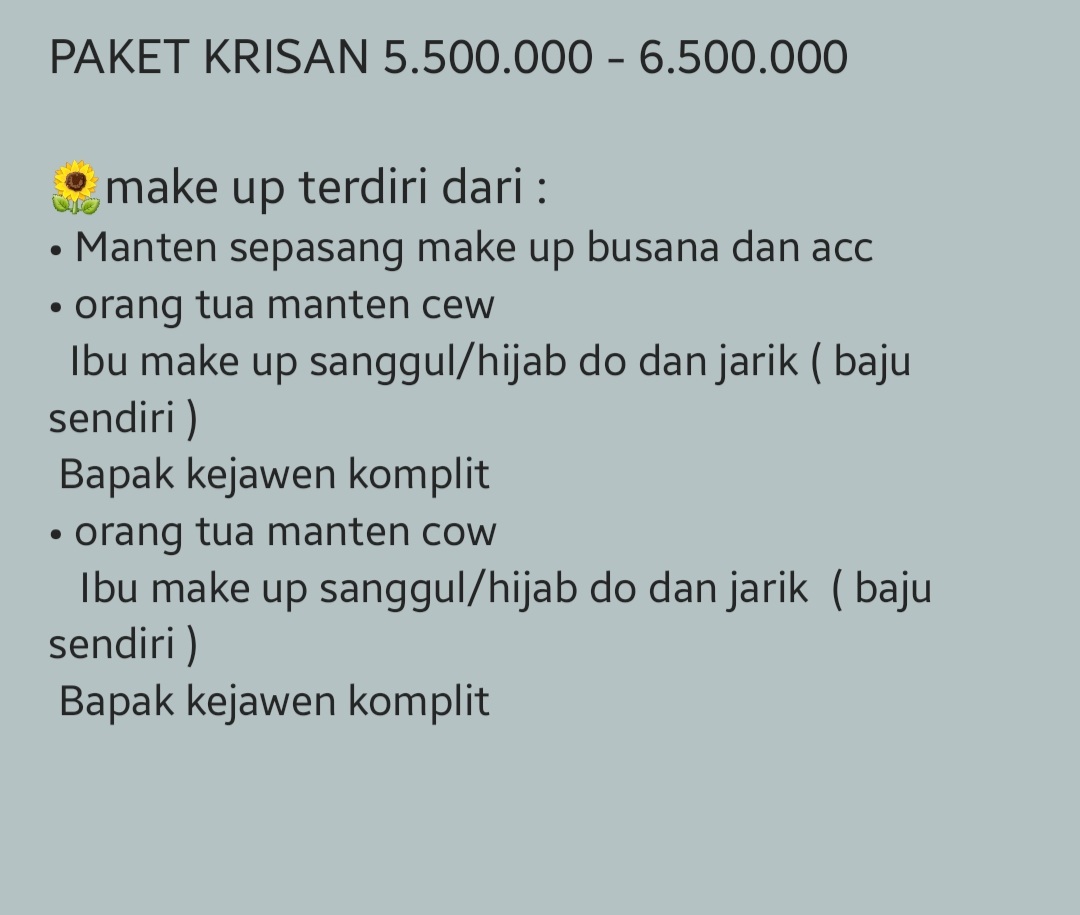 Foto vendor MUA Sekar Mas MUA Paket PAKET KRISAN 