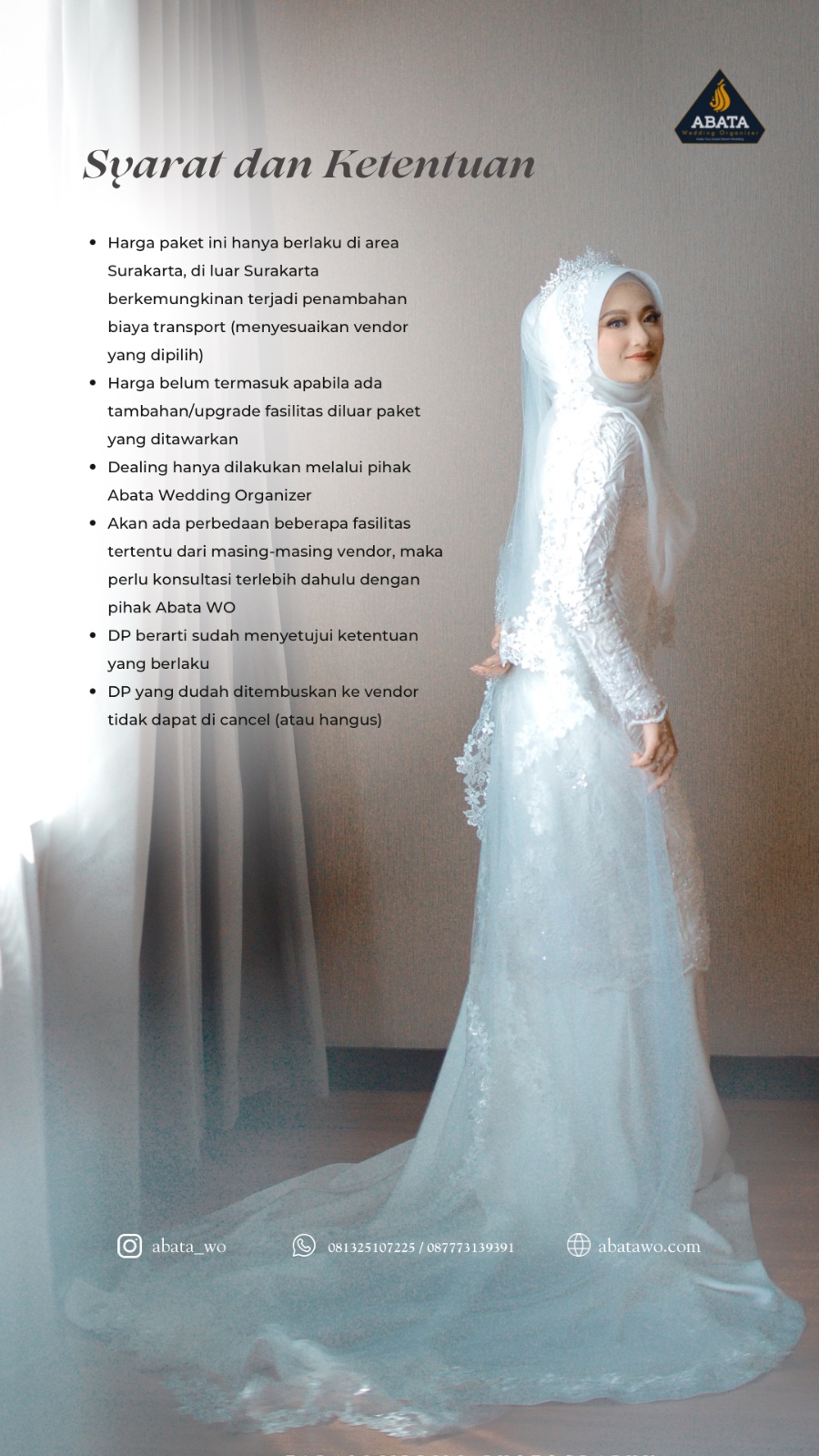 Foto vendor ABATA WO PACKAGES BEST DEAL PACKAGE NEW Paket Syarat & Ketentuan 
