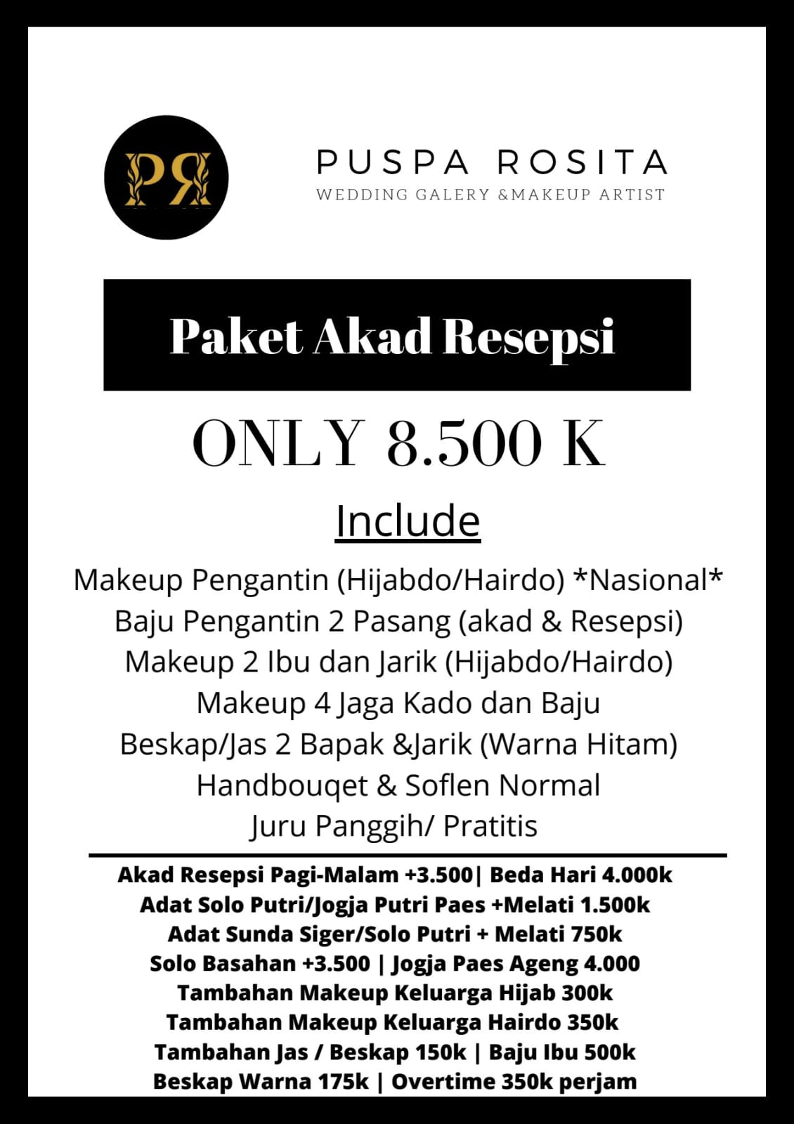 Foto vendor MUA Puspa Rosita Paket Akad & resepsi (2026) 