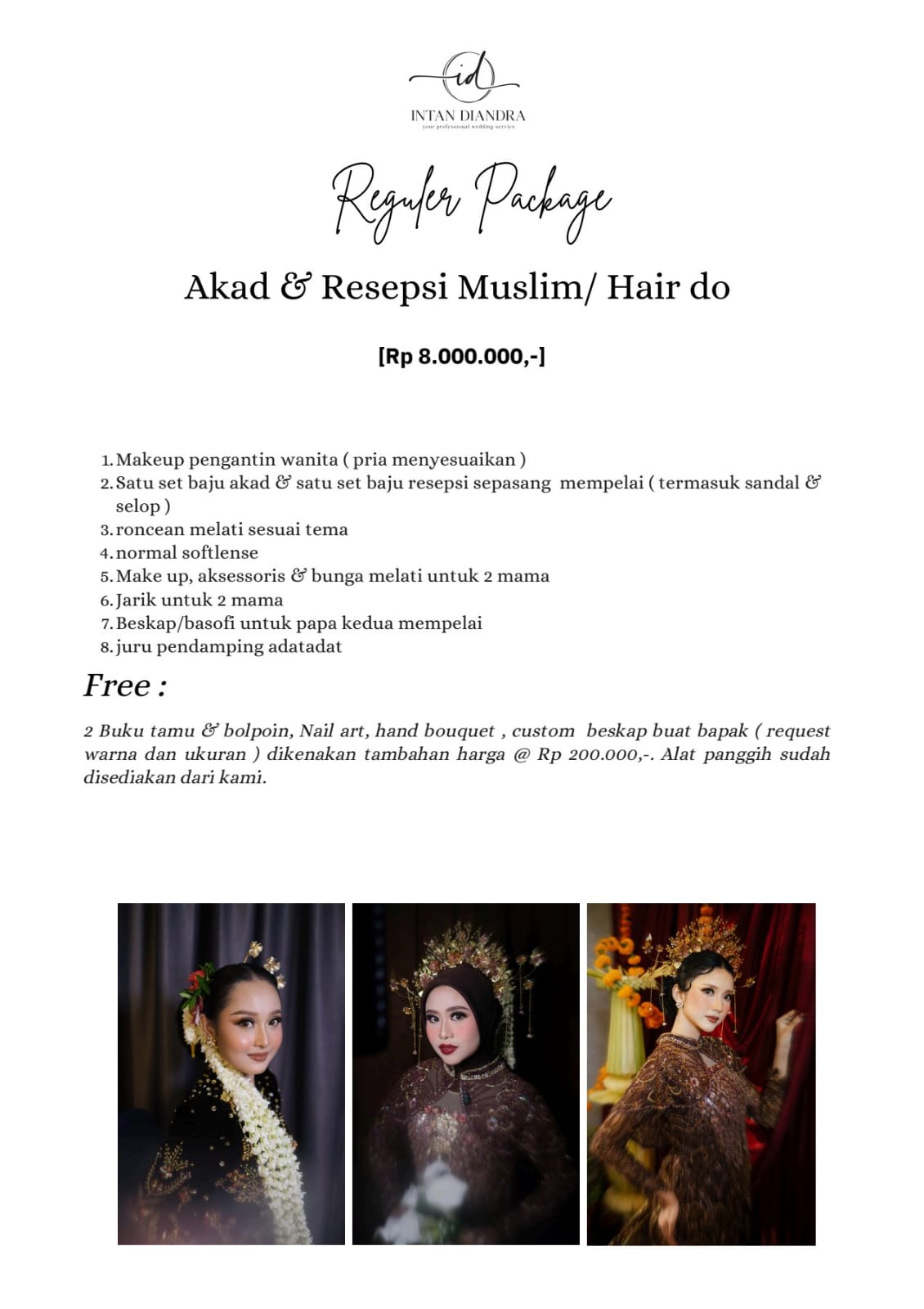 Foto vendor MUA Intan Diandra MUA Paket Akad Resepsi muslim/hairdo (2026) 
